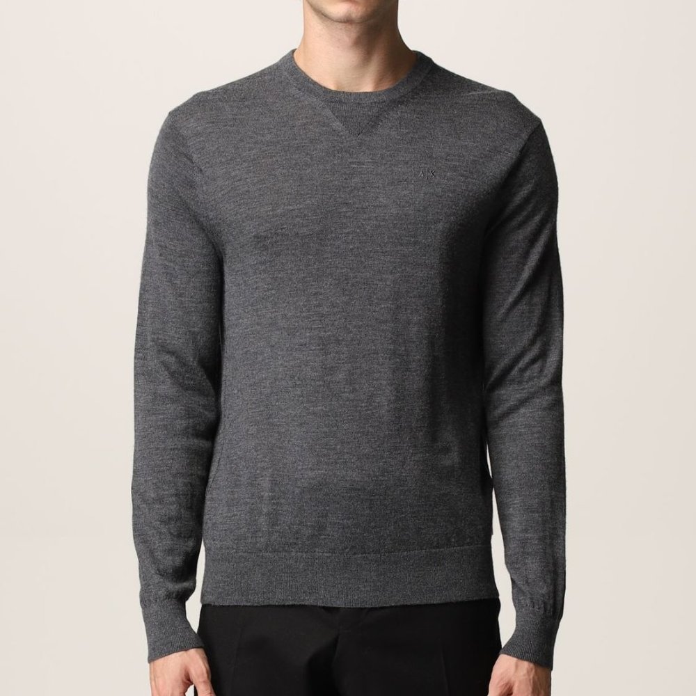 A|X Armani Exchange Men's Sweater Virgin Wool Grey Size 2XL 8NZM3A ZM8AZ NEW $90